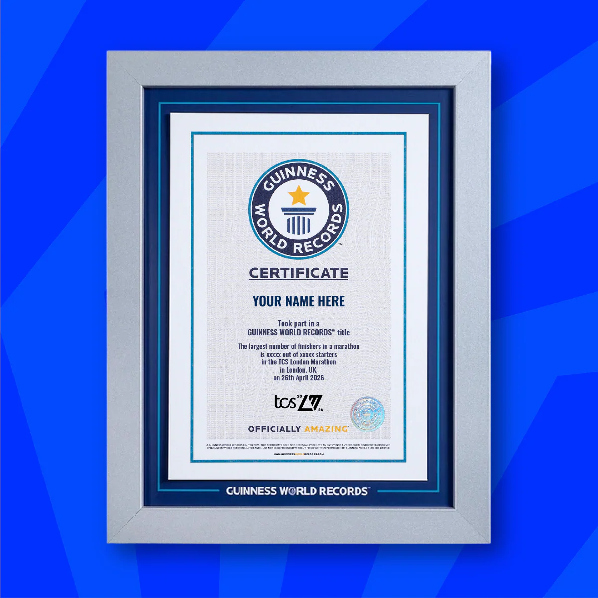 Record Participant Certificate - TCS London Marathon 2026 - Image 3